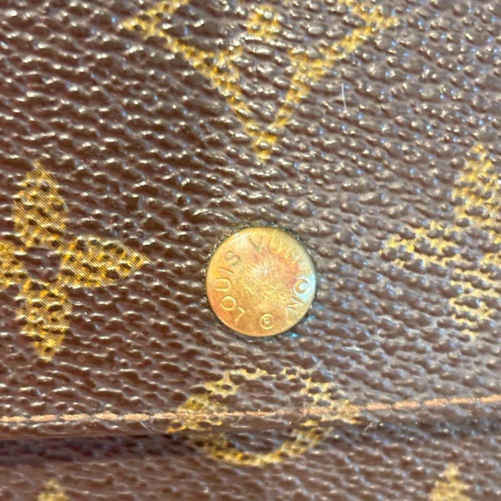 LOUIS VUITTON Vintage 90s Porte Tresor LV Monogram Trifold Wallet 7.5"Wx4"Hx1"D - Picture 5 of 13